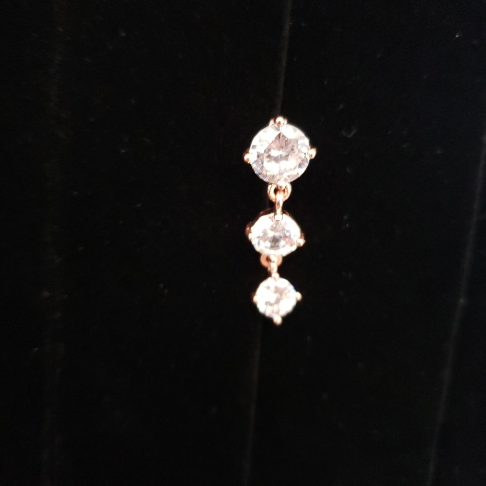 Rose Gold Drop Reverse Belly Ring